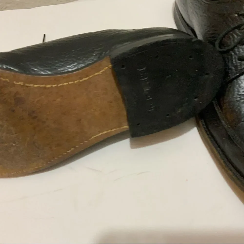 Shark Grain Cowhide Black Leather Dress Shoes Men’s 8.5 D